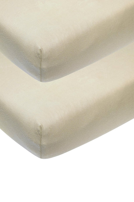 Drap-housse Meyco baby uni pour berceau - lot de 2 - sable - 40x80 90cm