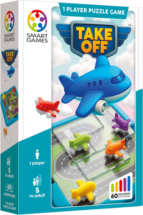 Les jeux intelligents décollent - Jeu de réflexion logique Puzzle de voyage - 60 missions avec des avions - Jeu solo éducatif pour enfants et adultes - à partir de 8 ans