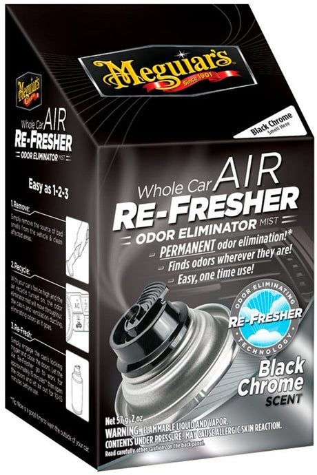 Désodorisant Meguiar's - Désodorisant pour voiture chromé noir - 59 ml