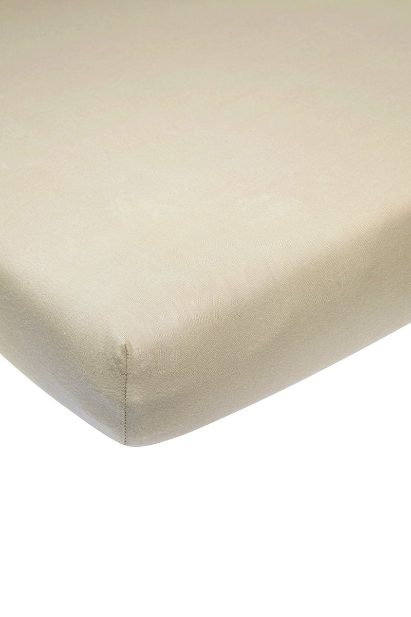 Drap-housse Meyco bébé uni - sable - 60x120cm