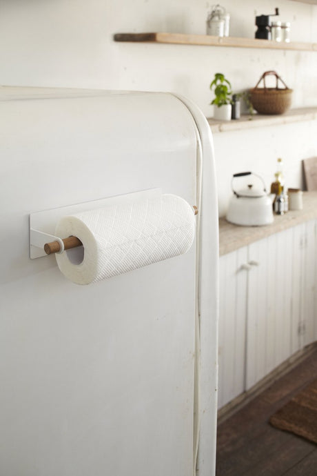 Yamazaki Porte-rouleau magnétique large - tosca - blanc