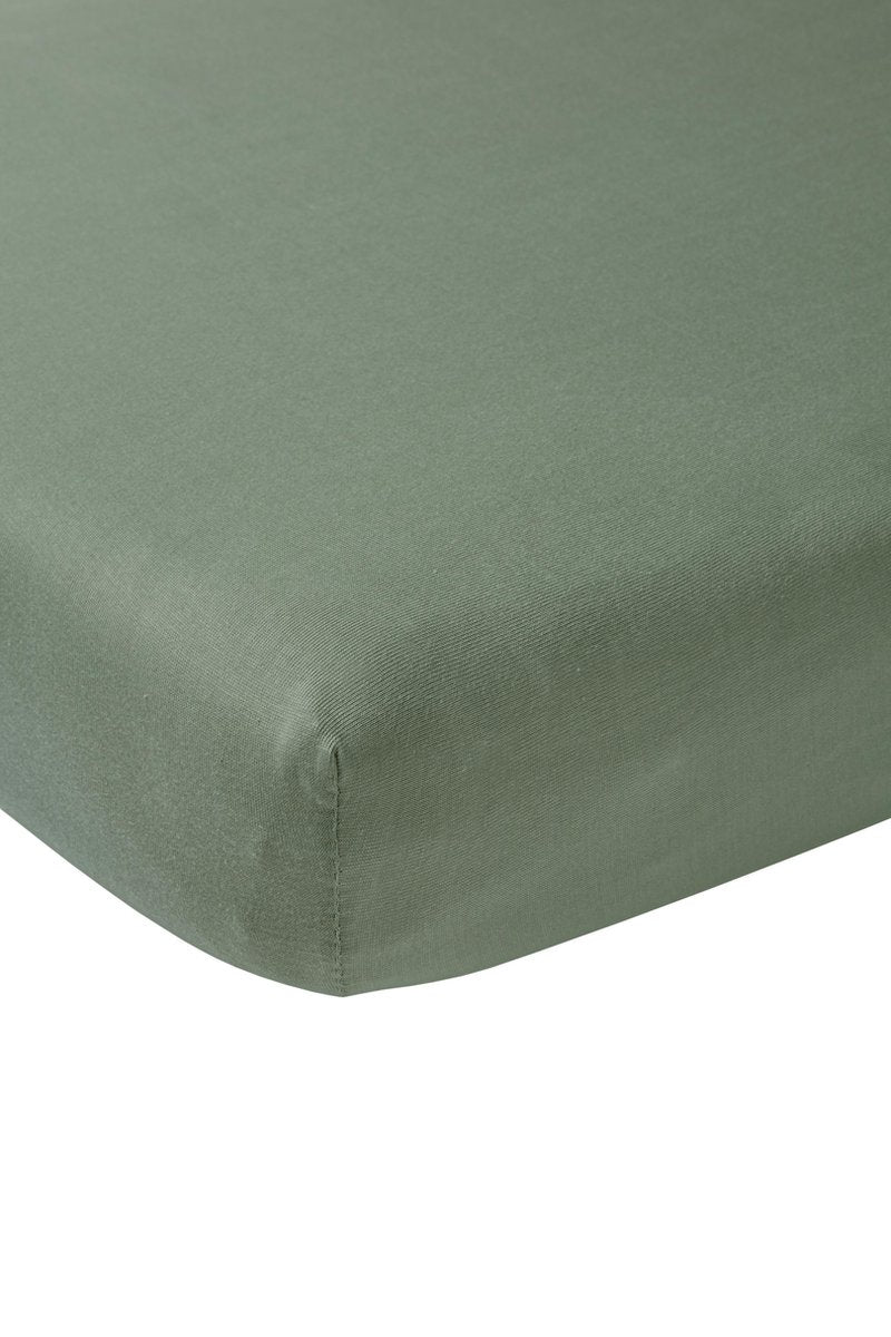 Drap-housse Meyco baby uni pour berceau - vert forêt - 40x80 90cm