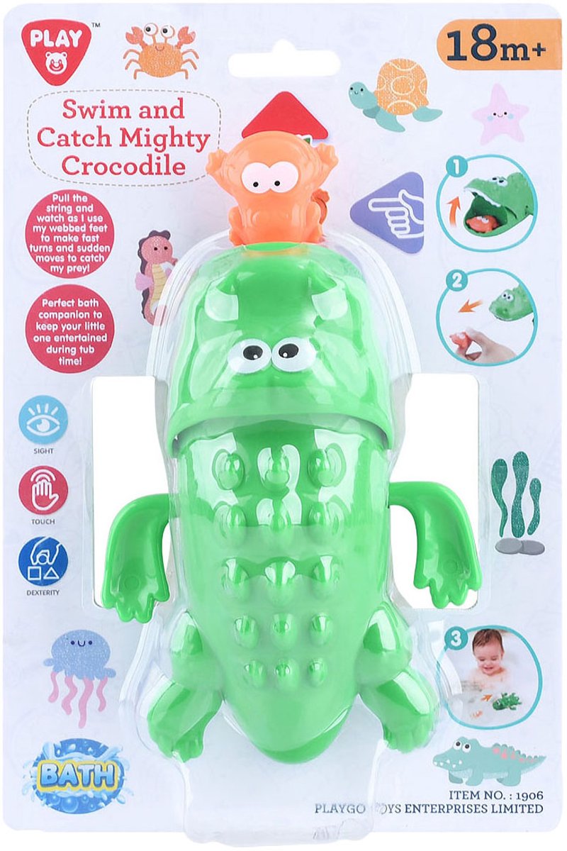 Les jouets de bain Playgo nagent et attrapent le crocodile - 2 pièces.