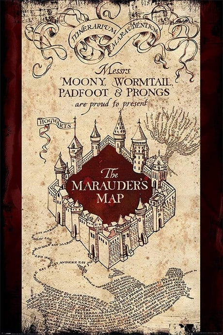 Affiche carte Harry Potter les maraudeurs 61x91,5cm