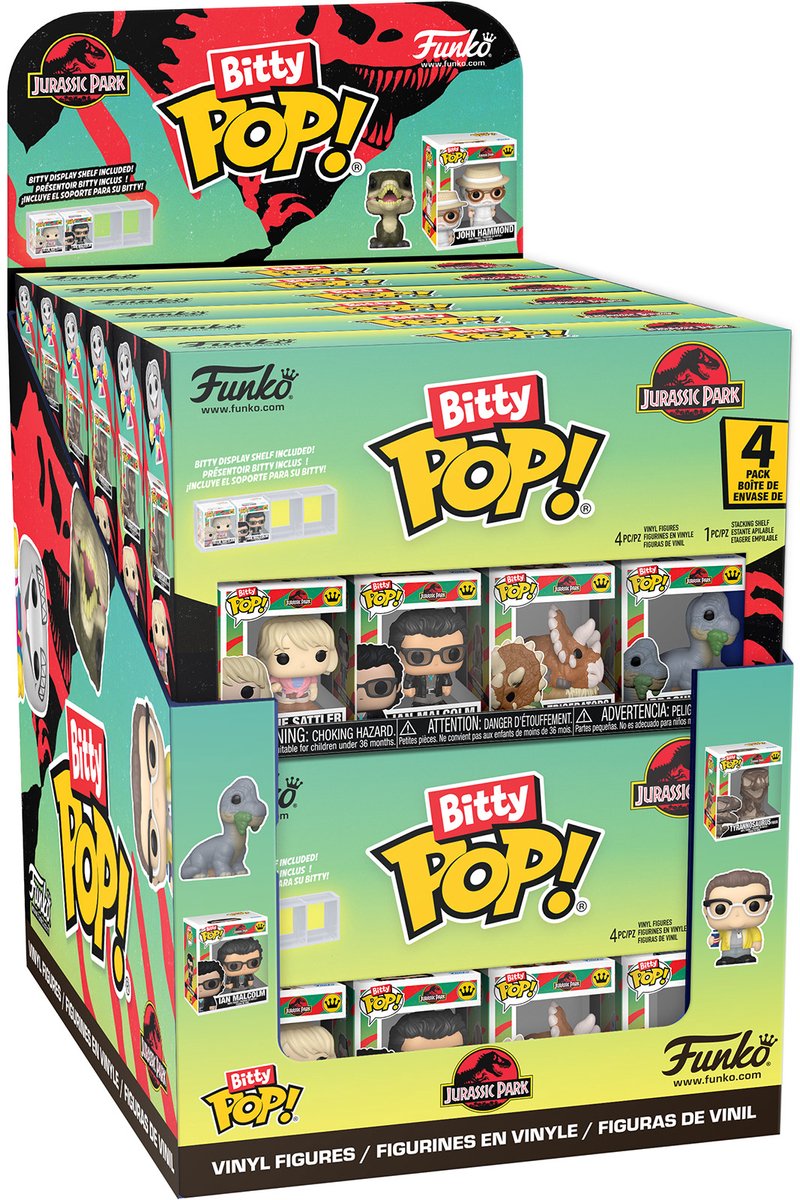 Funko asst bitty pop 4 pack : jurassic park - 1 sur 3 variantes - boîte aveugle