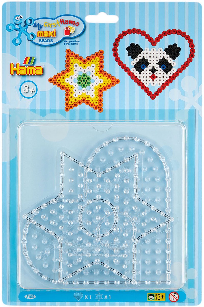 Hama Iron Perle Plaques Maxi - Heart and Star