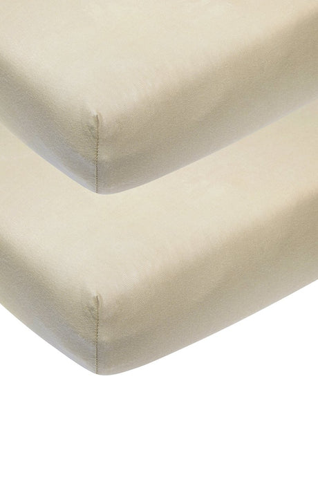 Drap-housse Meyco baby uni cododo - lot de 2 - sable - 50x90cm