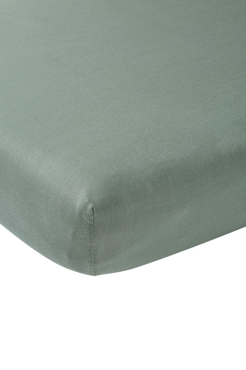Drap-housse Meyco baby uni pour berceau - vert pierre - 40x80 90cm