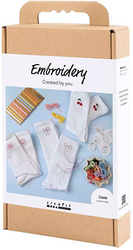 Entreprise créative https: www.ccobby.nl hobbyset-embroidery-socks-white-1-box