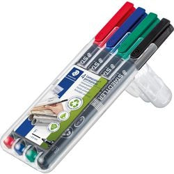 Staedtler lumocolor f permanent pen - box 4 kleuren