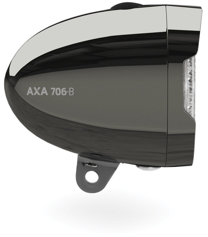 AXA Headlight 706-B Retro 15 Lux LED battery chromium black