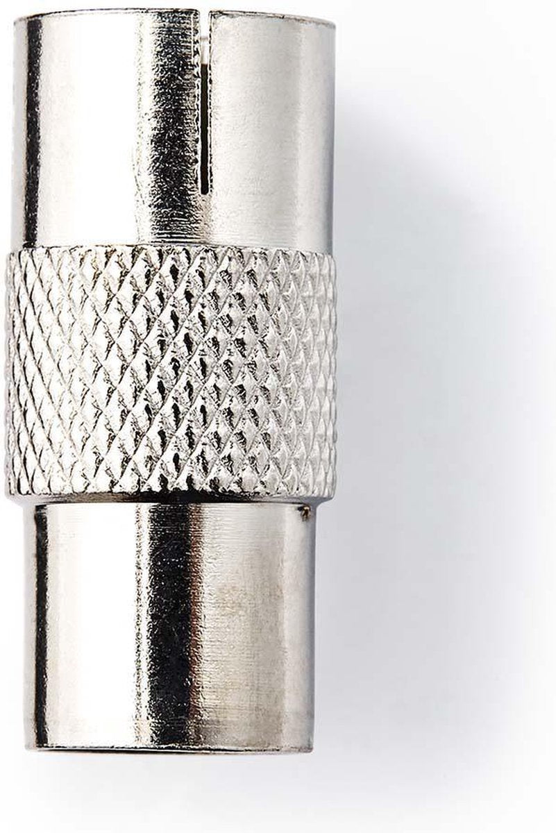 Adaptateur satellite et antenne Nedis - IEC (coax) mâle - IEC (coax) femelle - nickelé - 75 ohm - droit - métal - argent - 1 pièce - blister
