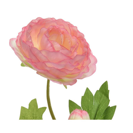 Decoris fleur artificielle fleur de renoncule avec bourgeon polyester 8x10x57cm rose tendre