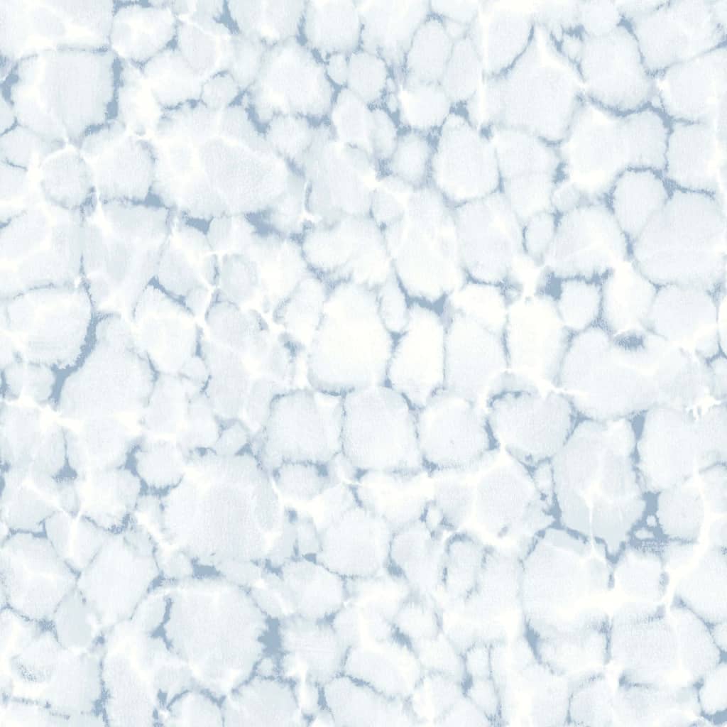 NOORDWAND Fond d'écran aquarelles à feuilles persistantes blanches et bleues