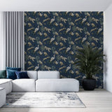 North Wall Wallpaper Zero Exotic Animaux bleu