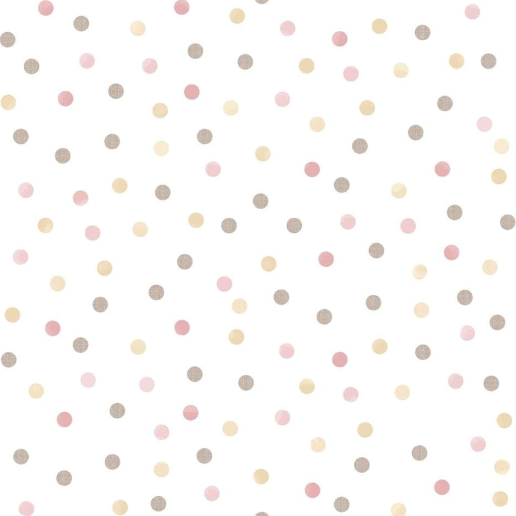 Fond d'écran mural nord Mondo Baby Confetti Dots rose marron blanc