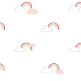 Fond d'écran de mur nord Mondo bébé arcs-en-ciel blanc et rose