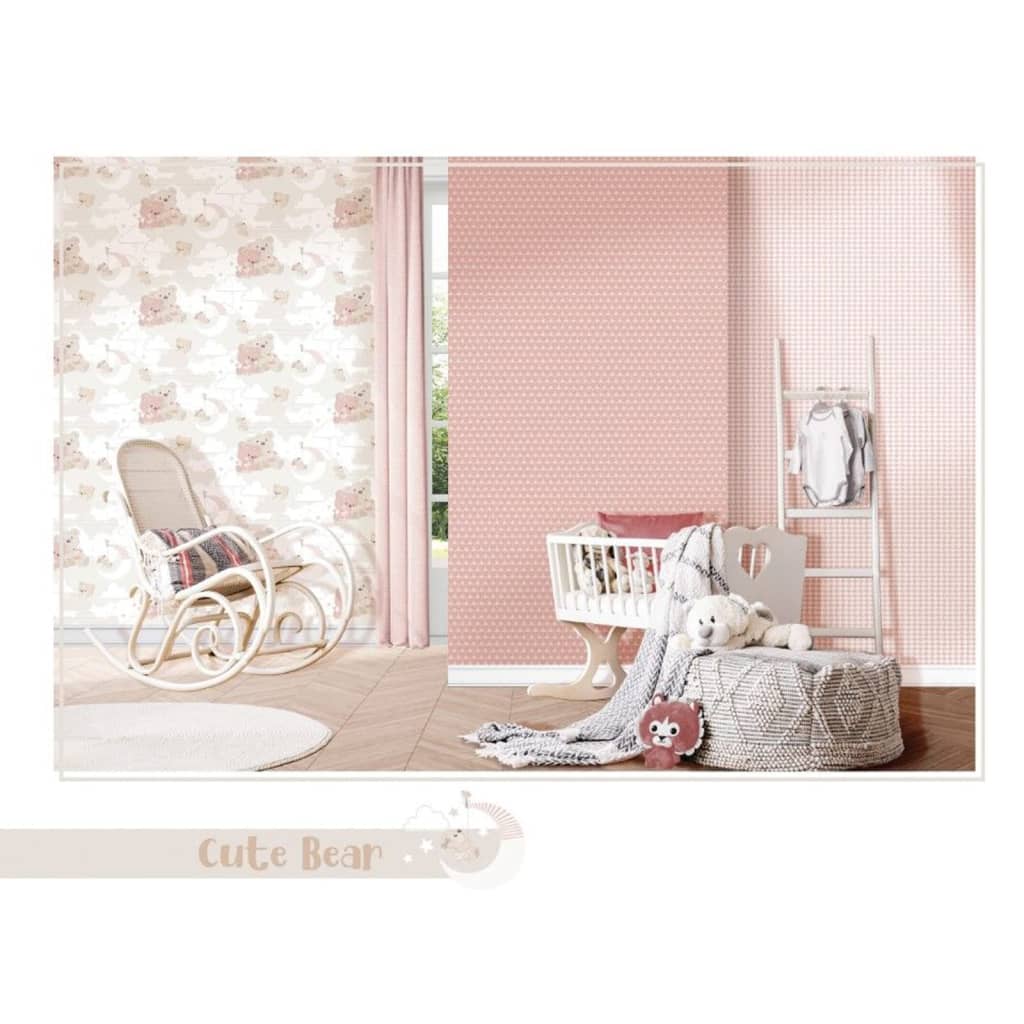 Fond d'écran mural nord Mondo Baby Hug Bears Rose et Beige