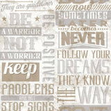 NOORDWAND PAPE WALLAP AMIS COFFET MOTS ET LETTRES MÉTALLIQUES ET BEIGE