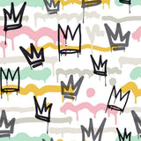 North Wall Wallpaper Friends Coffee Sith Graffity and Crowns Black Blanc