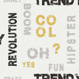 North Wall Wallpaper Friends Café Mots et lettres gris et noir