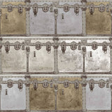 North Wall Wallpaper Friends Boîtes à café et serrures métalliques et gris