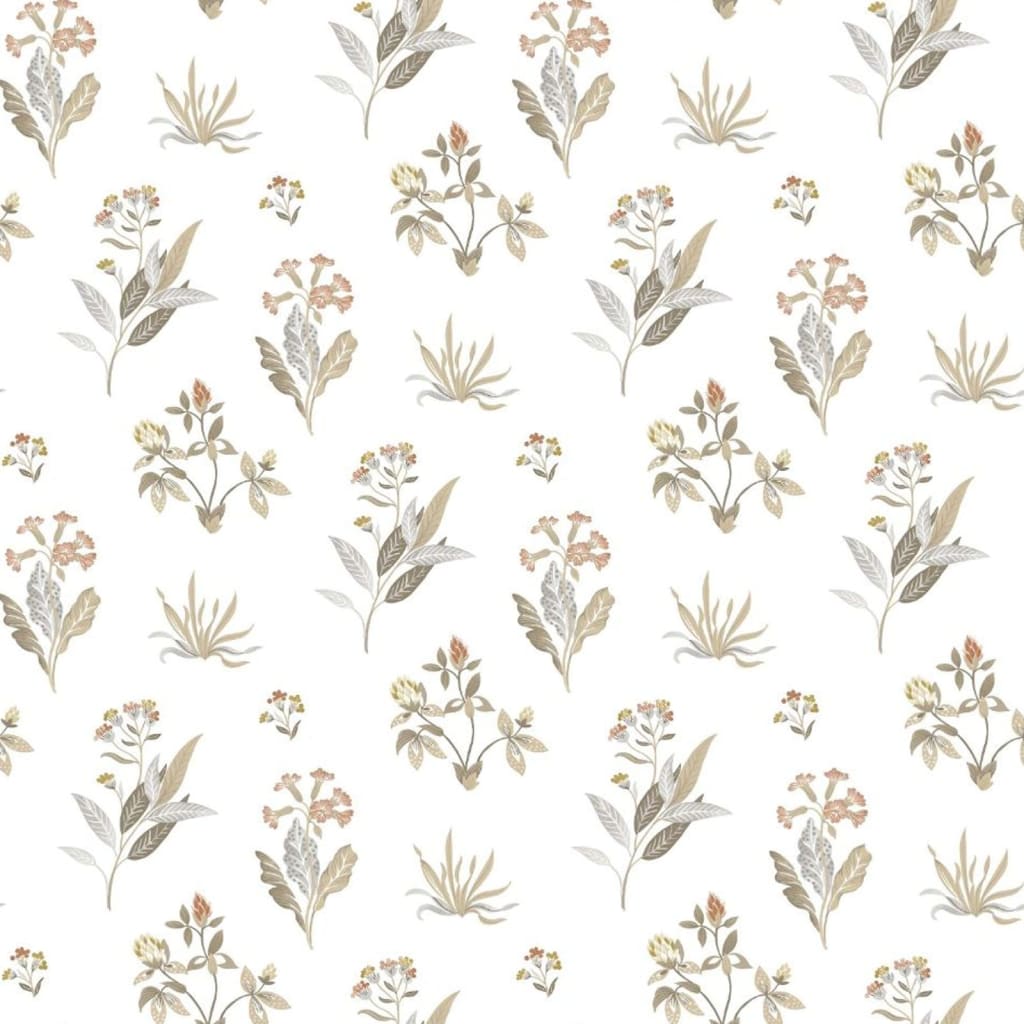 North Wall Noordwand Wallpaper Blooming Garden 6 Flowers and Plants White and Grey