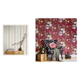 North Wall Noordwand Wallpaper Blooming Garden 6 Flowers Red and Blue