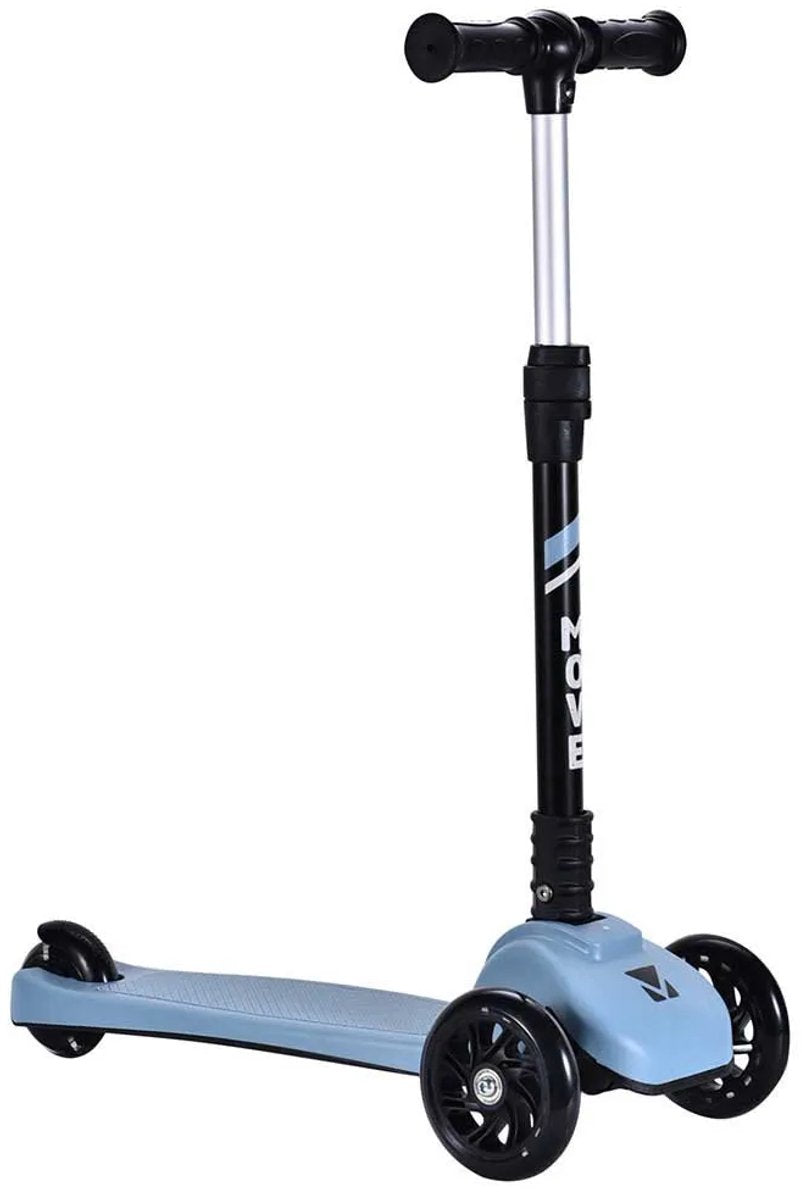 Trottinette 3 roues Move - tri-scoot - bleu pastel - roues lumineuses - pliable - guidon réglable en hauteur - à partir de 3 ans