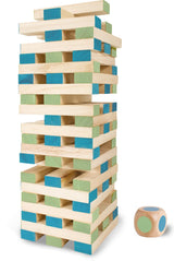 Bs jouets méga jeu de tour bancale en bois, 61 pcs.