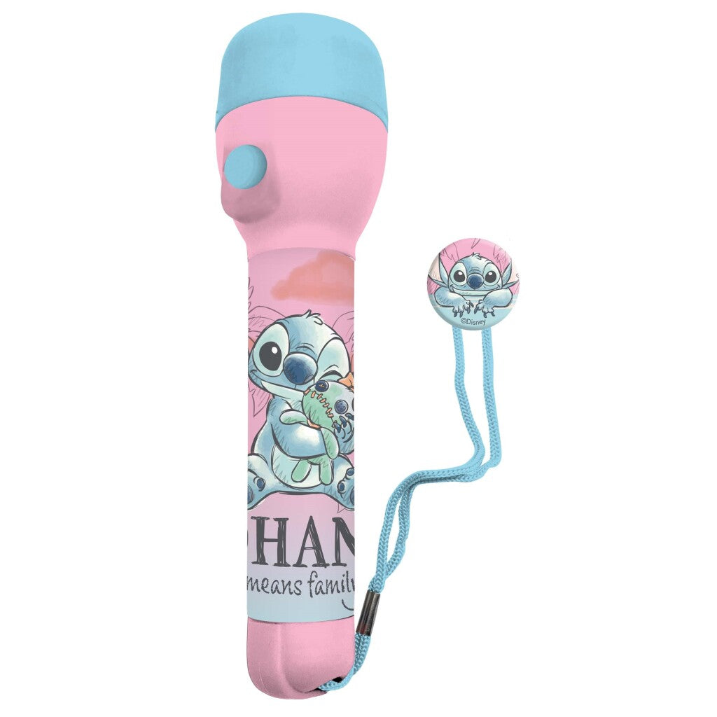 Disney stitch zaklamp 16 cm blauw roze