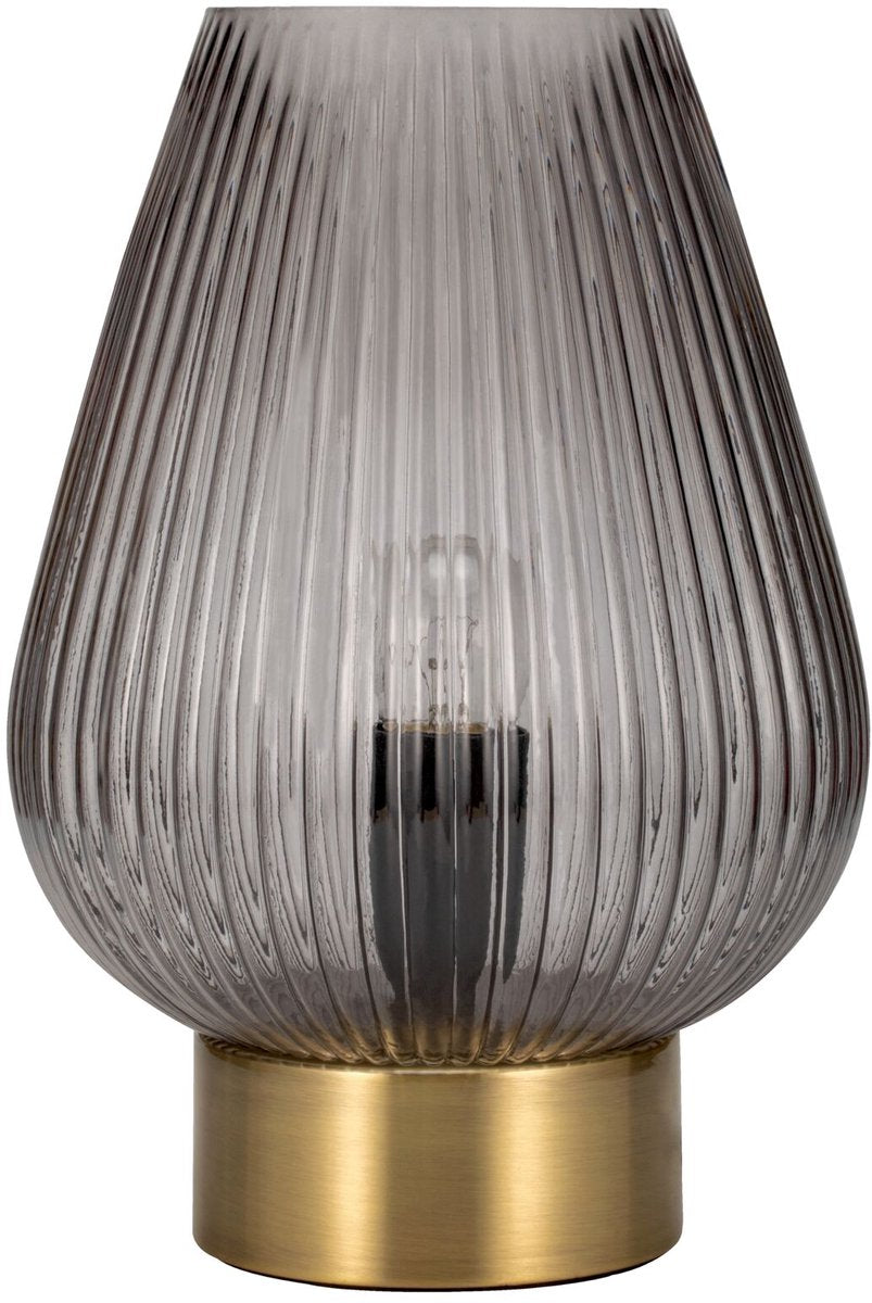 Pauleen Lampe de table LED Crystal Gloom e27 max. 40w verre fumé, laiton