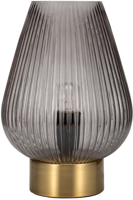 Pauleen Lampe de table LED Crystal Gloom e27 max. 40w verre fumé, laiton