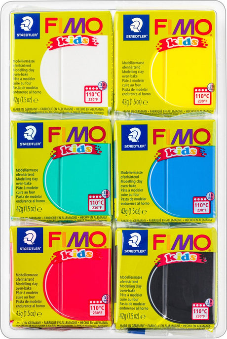 FIMO KIDS MONTING CLAY STANDARD COULLES, 6DLG.