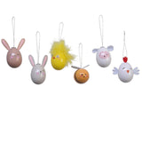 Decoris Oeuf de Pâques animaux h6cm 6 assortis