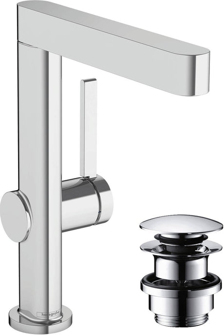 Hansgrohe finoris - mitigeur de lavabo - commande monocommande - avec bouchon de vidange - 230 mm - bec pivotant - chrome