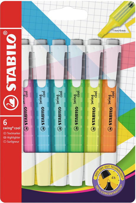Stabilo swing cool - surligneur - lot de 6 pièces