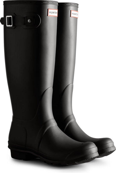 Hunter femmes originales grandes bottes de pluie avec logo tricolore à sangle arrière pour dames - taille 42