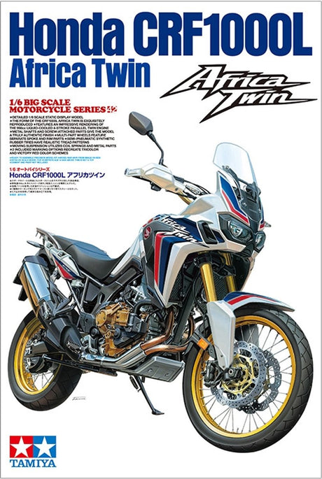 Tamiya – modèle de voiture en kit, 16042, honda crf1000l, africa twin, plastique, 1:6, modélisme