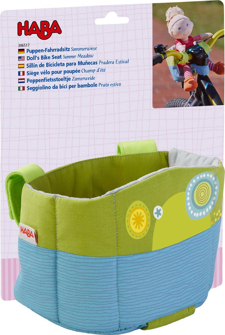 Poupées Haba [1 an +] siège de vélo de poupée prairie d'été