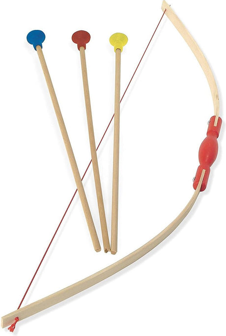 Arc en bois Vilac avec 3 flèches - set de tir jouet pour enfants.