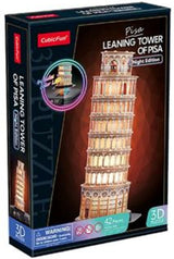 Puzzle 3D amusant et cubique Tour de Pise avec éclairage LED