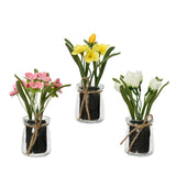 Plante artificielle Decoris en pot en verre h16cm