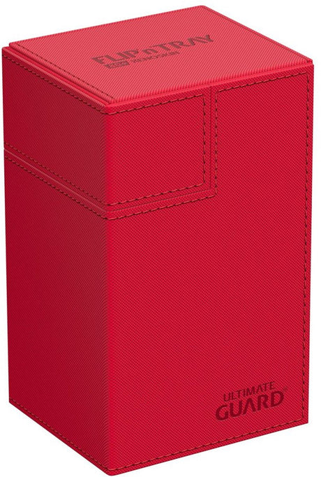 Ultimate guard flip'n'tray 80+ xenoskin - boîtes en carton rouge