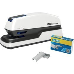 Agrafeuse électrique rapide sans contact optima gripe - capacité d'agrafage jusqu'à 20 feuilles - blanche