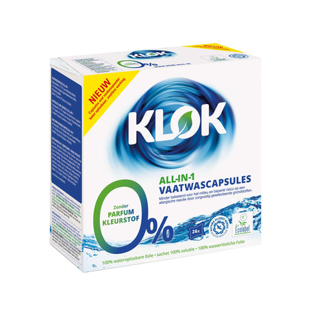 Capsules lave-vaisselle écologiques Klok (26x 18gr)