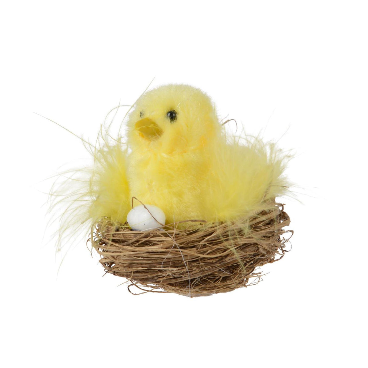 Poulet Decoris sur nid en boîte polyester ø7xh7cm