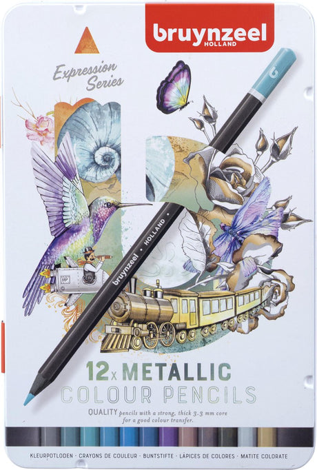 Bruynzeel crayons de couleur expression nuances métallisées boîte de 12