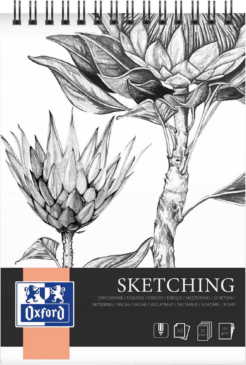 Carnet à croquis à spirale Oxford - a3 - 50 feuilles - 120g