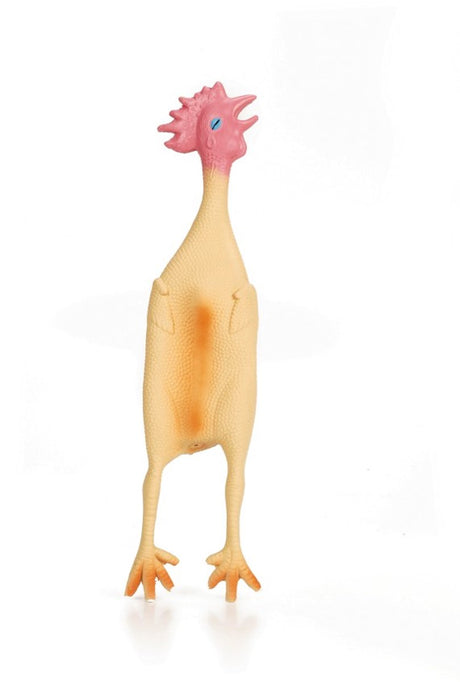 Beeztees latex kip met piep - hondenspeelgoed - maat l - 49x10,5x6,5 cm